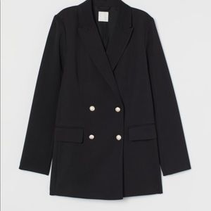 H&M double breasted blazer in black size medium